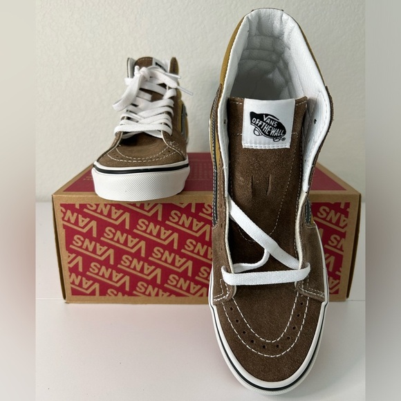 Vans Sk8 Hi Pop Brown Multi Canvas Suede Mens Size 6.5 Womens 8 - Picture 4 of 9